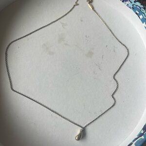 Elegant Silver Teardrop Necklace